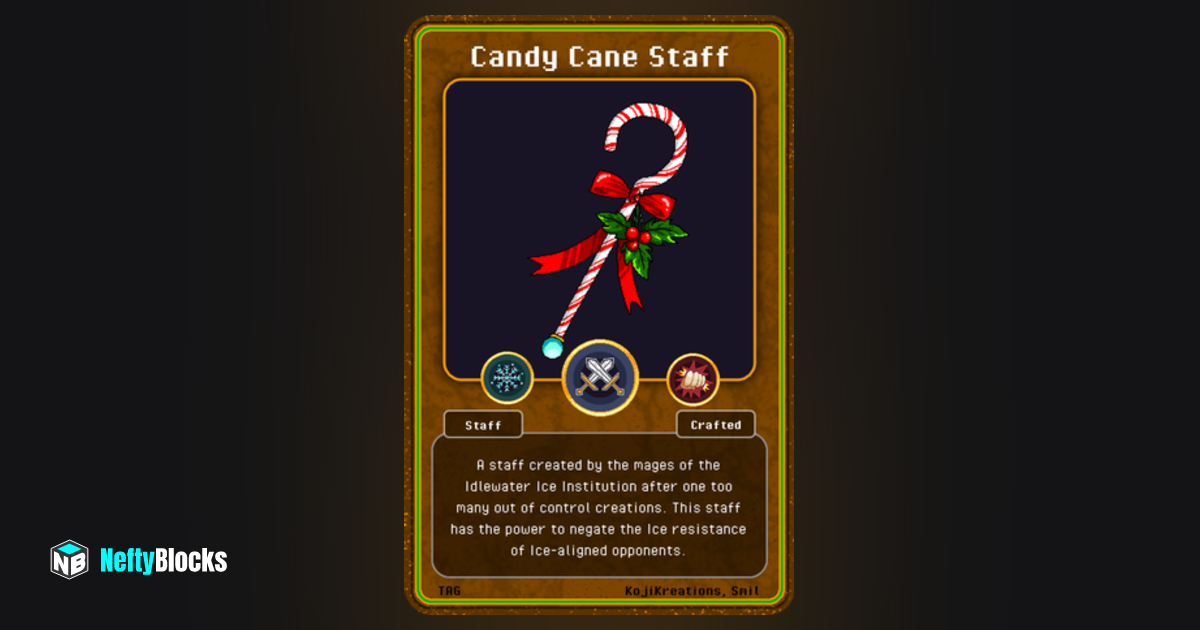 Candy Cane Staff NeftyBlocks The 1 Trade to Earn NFT Marketplace