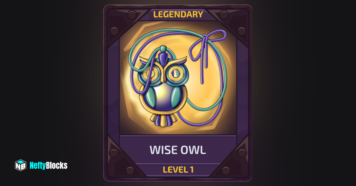 Wise Owl Level 1 833 NeftyBlocks The 1 Trade to Earn NFT