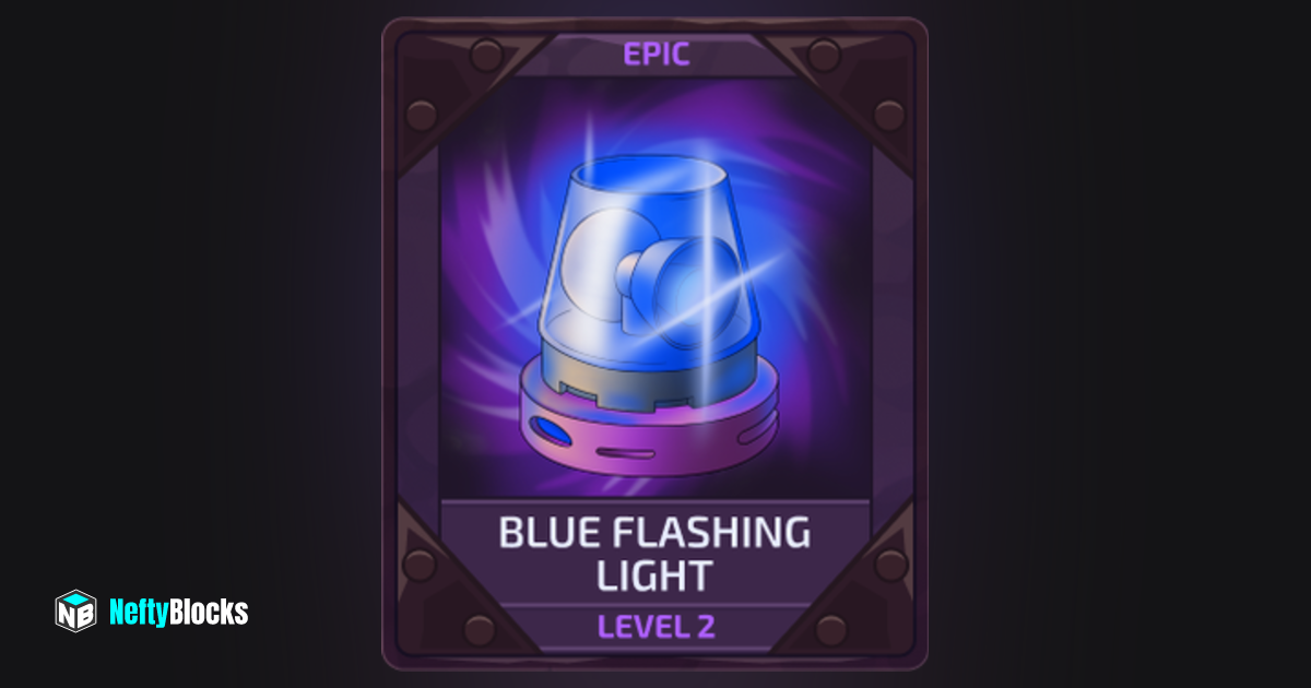 Blue Flashing Light Level 2 NeftyBlocks The 1 Trade to Earn NFT