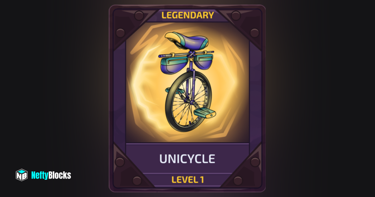 Unicycle Level 1 125 NeftyBlocks The 1 Trade to Earn NFT